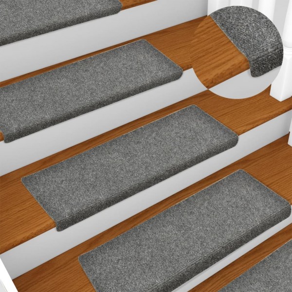 Alfombrillas de escalera 5 unidades gris claro 65x21x4 cm