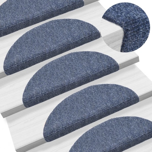 Alfombrillas de escaleras autoadhesivas 5 uds azul 56x17x3 cm