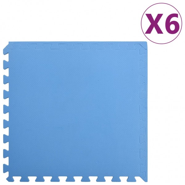Alfombrillas de goma EVA azul 6 uds 2.16 ㎡