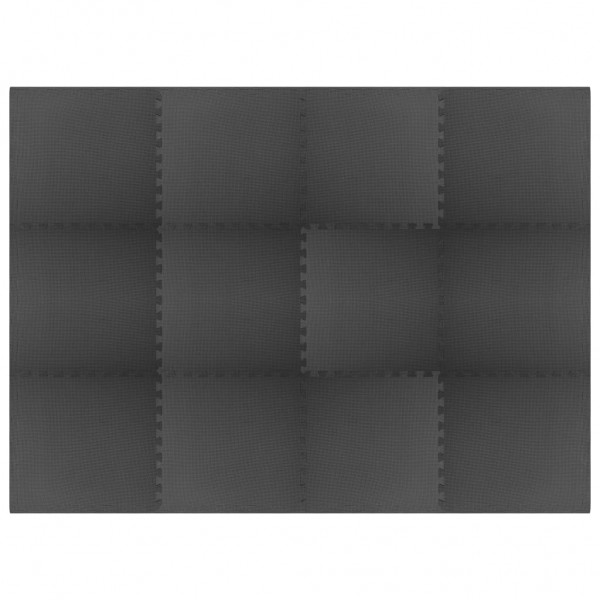 Alfombrillas de goma EVA negras 12 uds 4.32 ㎡