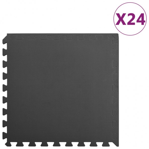 Alfombrillas de goma EVA negras 24 uds 8.64 ㎡