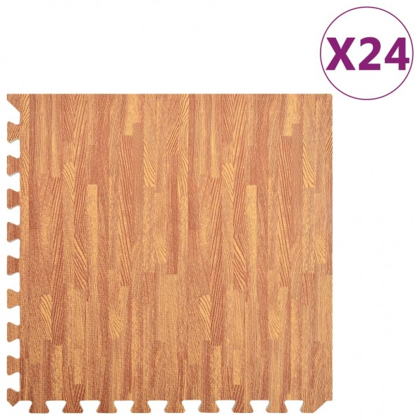 Alfombrillas de goma EVA vetas de madera 24 uds 8.64 ㎡