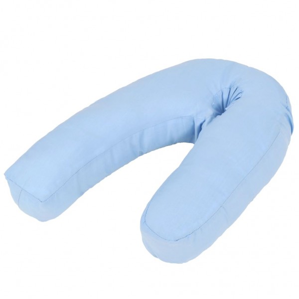 Almohada de embarazo con forma de J 54x(36-43) cm azul