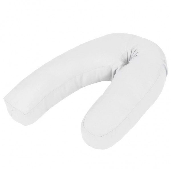 Almohada de embarazo con forma de J 54x(36-43) cm blanca