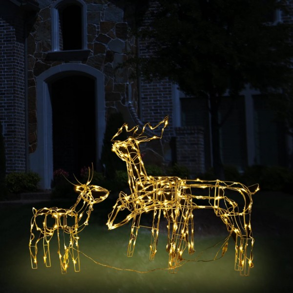Alumbrado de Navidad con renos 3 piezas 229 LED