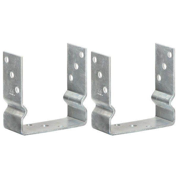Anclajes de valla 2 uds acero galvanizado plateado 14x6x15 cm