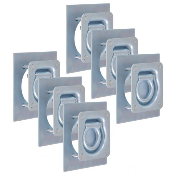 Anillos de sujeción de tráiler 6 pzas acero galvanizado 2000kg