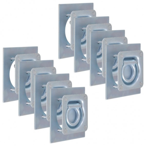 Anillos de sujeción de tráiler 8 pzas. acero galvanizado 2000kg