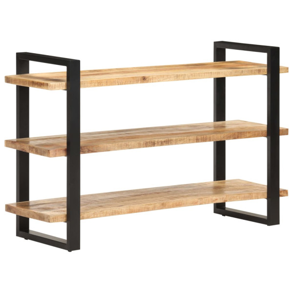 Aparador con 3 estantes madera de mango rugosa 120x40x75 cm