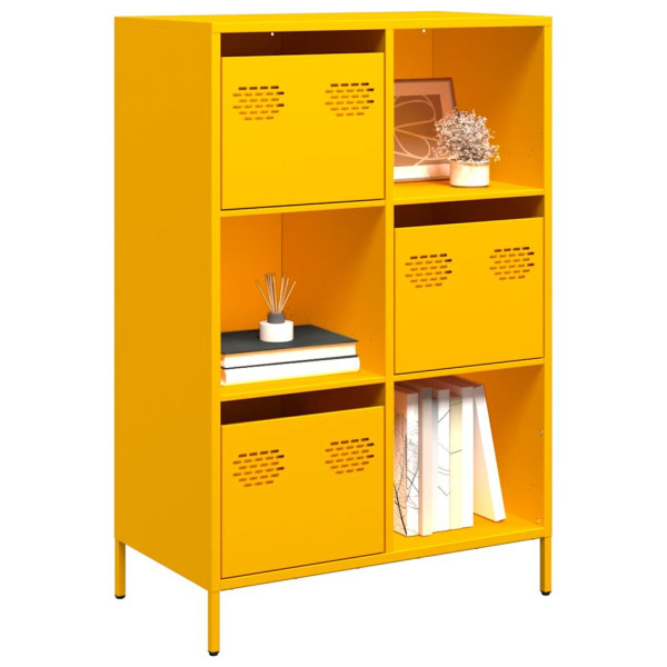 Aparador de acero amarillo mostaza 68x39x103.5 cm