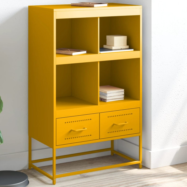 Aparador de acero laminado en frío amarillo 68.5x39x111.5 cm
