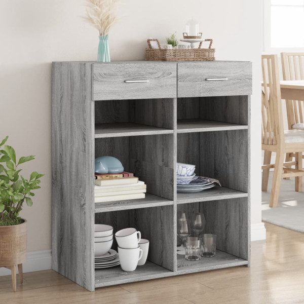 Aparador madera de ingeniería gris Sonoma 80x42.5x93 cm