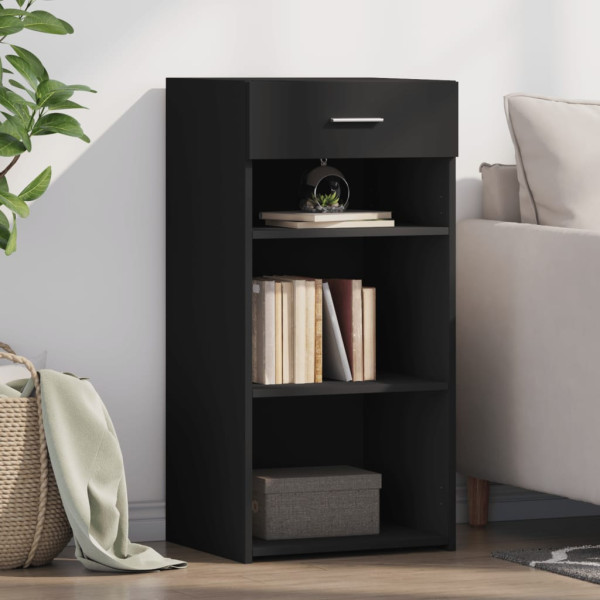 Aparador madera de ingeniería negro 45x42.5x93 cm