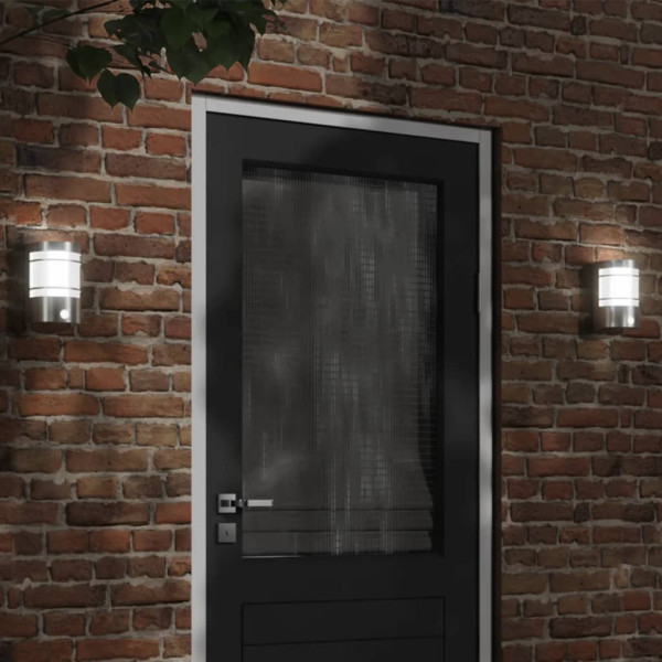 Apliques de exterior con sensor 2 unidades acero inoxidable