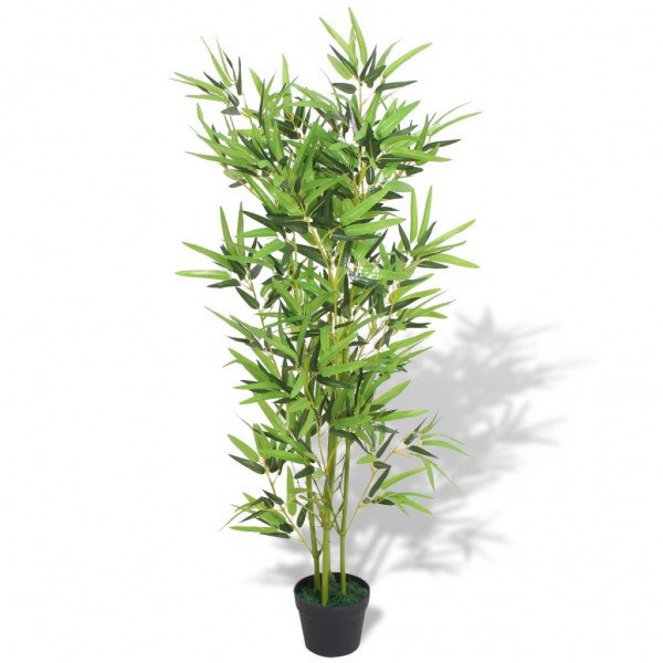 Árbol de bambú artificial con maceta 120 cm verde