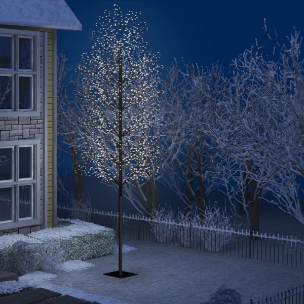 Árbol de Navidad 2000 LEDs blanco frío flores de cerezo 500 cm