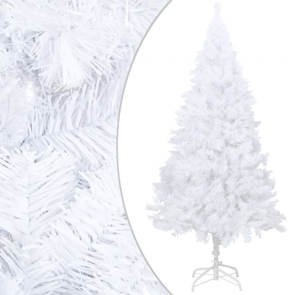 Árbol de Navidad artificial con ramas gruesas PVC blanco 120 cm