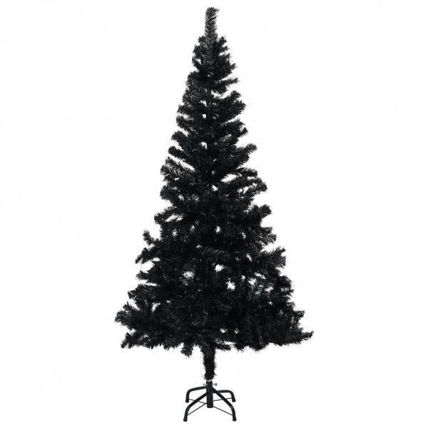 Árbol de Navidad artificial con soporte PVC negro 120 cm