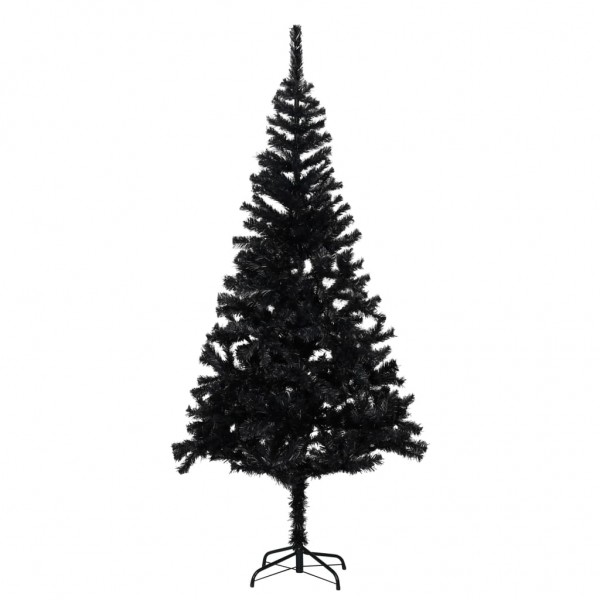 Árbol de Navidad artificial con soporte PVC negro 210 cm
