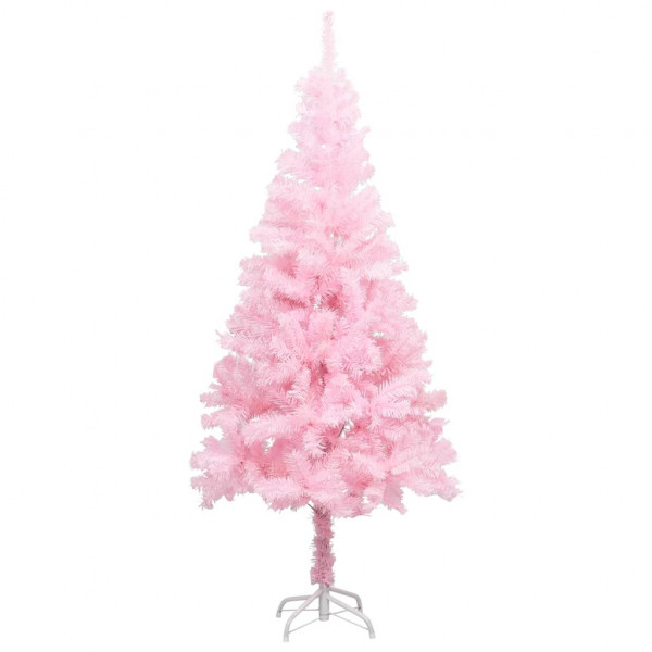 Árbol de Navidad artificial con soporte PVC rosa 120 cm