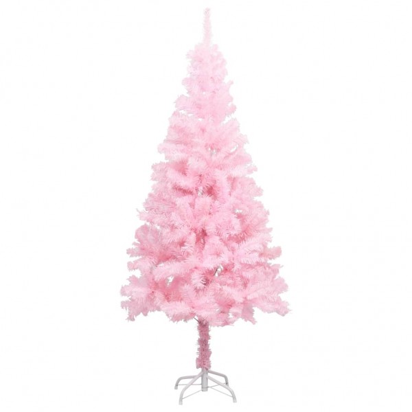 Árbol de Navidad artificial con soporte PVC rosa 150 cm
