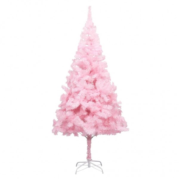 Árbol de Navidad artificial con soporte PVC rosa 180 cm