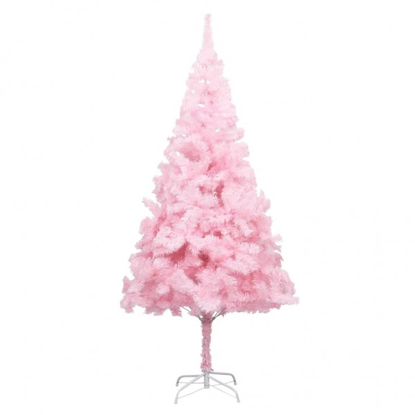 Árbol de Navidad artificial con soporte PVC rosa 210 cm