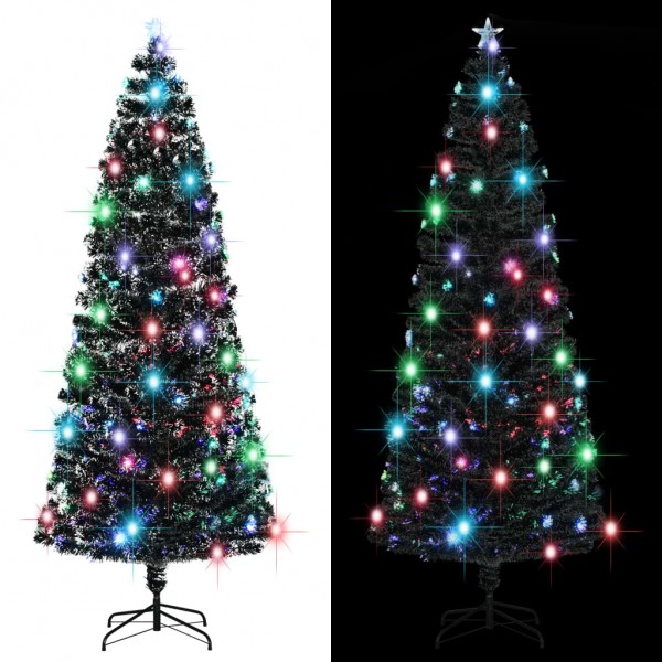 Árbol de Navidad con luces y soporte fibra óptica 240 cm