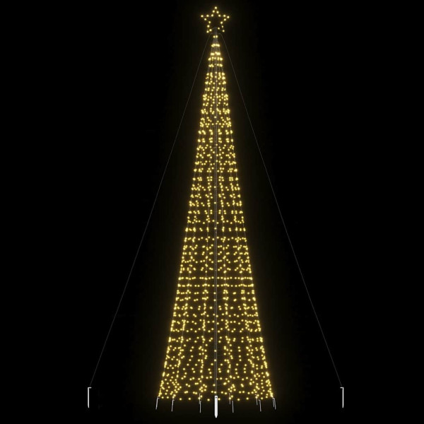 Árbol de Navidad cono con estacas 1534 LEDs blanco cálido 500cm