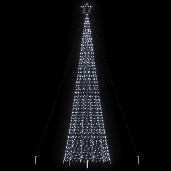 Árbol de Navidad cono con estacas 1534 LEDs blanco frío 500 cm