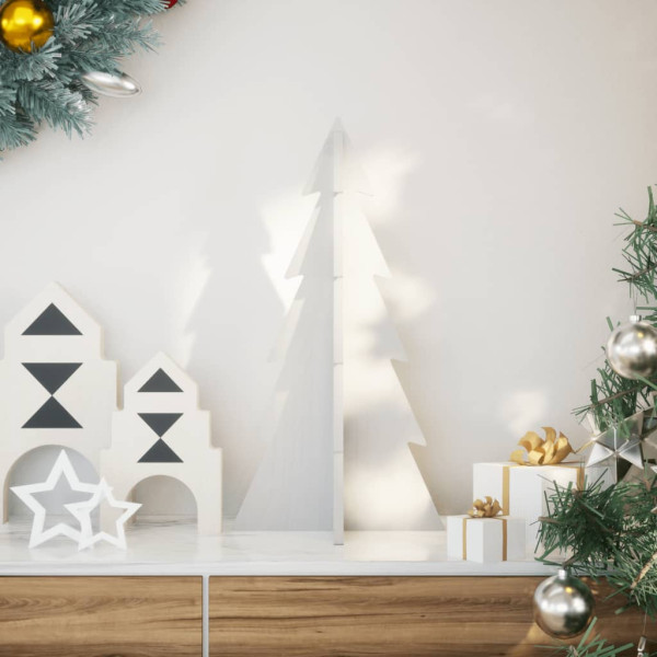 Árbol Navidad de adorno madera maciza pino blanco 59.5 cm