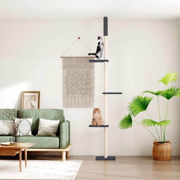 Árbol rascador gatos suelo a techo gris oscuro 267.5-297.5 cm