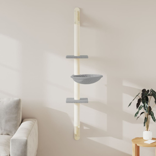 Árbol rascador para gatos de pared gris claro 142.5 cm