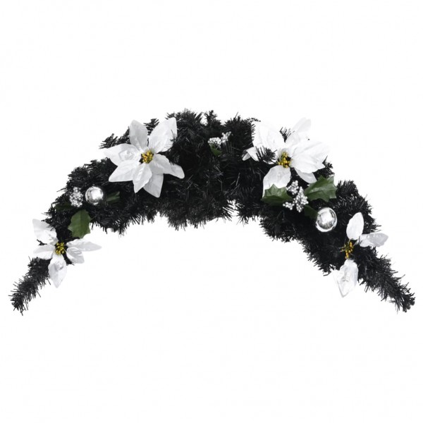 Arco de Navidad con luces LED negro 90 cm PVC