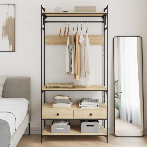 Armario cajones madera ingeniería roble Sonoma 89x39x184.5 cm