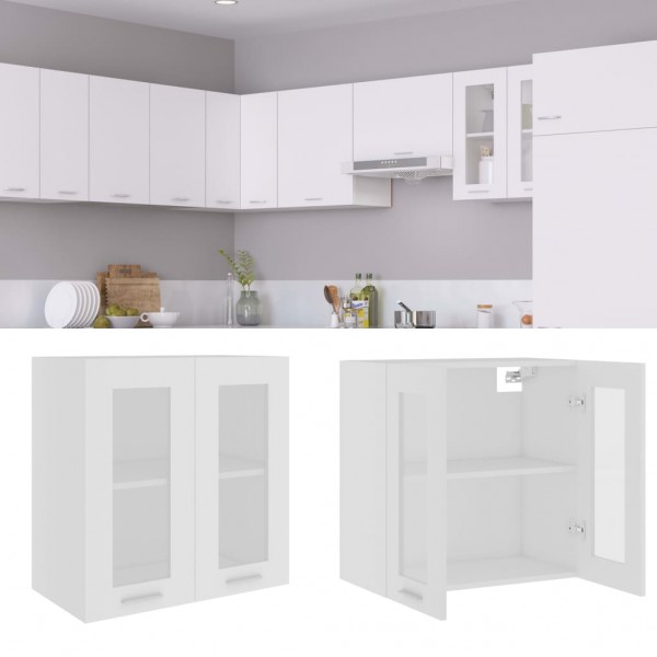 Armario colgante cristal de aglomerado blanco 60x31x60 cm