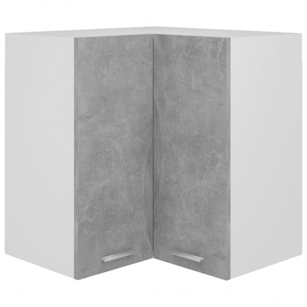 Armario colgante esquina contrachapada gris hormigón 57x57x60cm