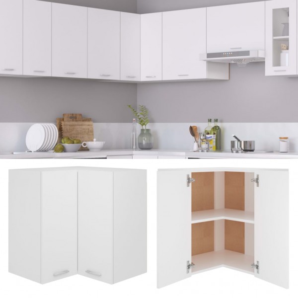 Armario colgante vidrio madera contrachapada blanco 57x57x60 cm