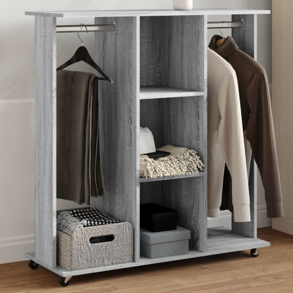 Armario con ruedas madera ingeniería gris Sonoma 102x38x110 cm