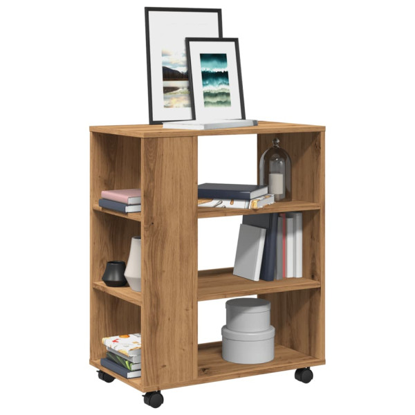 Armario con ruedas madera ingeniería roble artisan 60x35x75 cm
