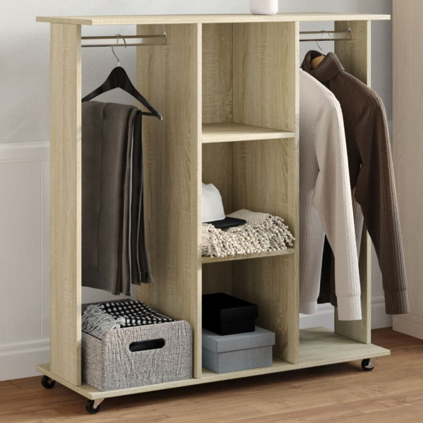 Armario con ruedas madera ingeniería roble Sonoma 102x38x110 cm