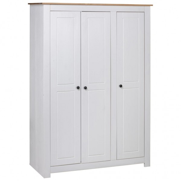 Armario de 3 puertas pino Panamá Range blanco 118x50x171.5 cm