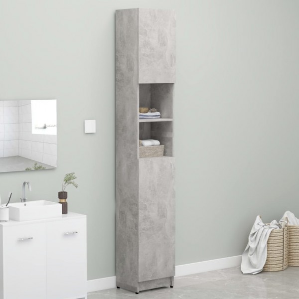 Armario de baño contrachapada gris hormigón 32x25.5x190 cm