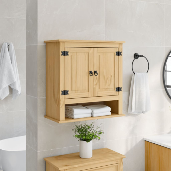 Armario de baño Corona madera maciza de pino 70x33x71.5 cm