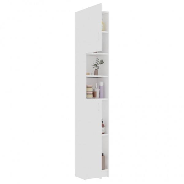 Armario de baño madera contrachapada blanco 32x25.5x190 cm