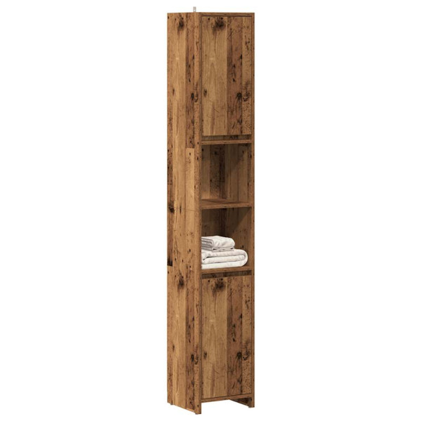Armario de baño madera de ingeniería envejecida 30x30x183.5 cm