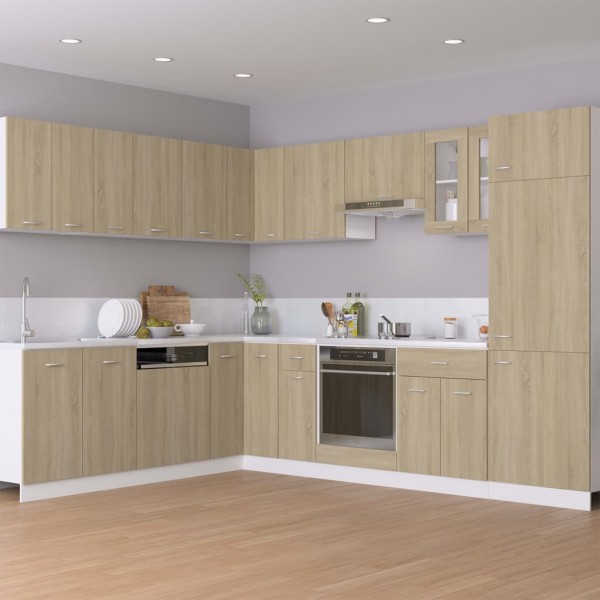 Armario de horno madera contrachapada color roble 60x46x81.5 cm
