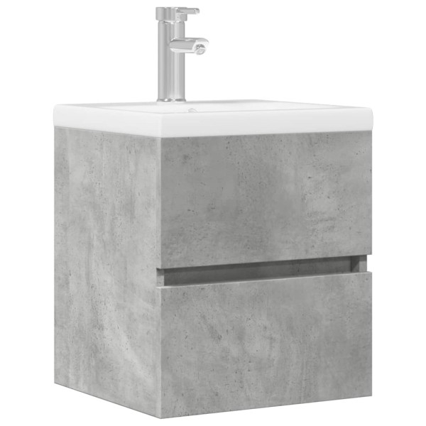 Armario de lavabo madera ingeniería gris hormigón 41x38.5x45 cm