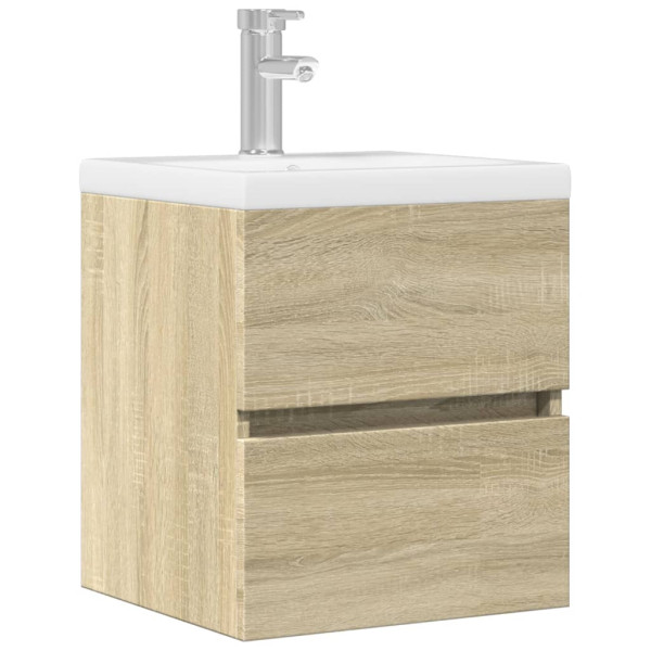 Armario de lavabo madera ingeniería roble Sonoma 41x38.5x45 cm