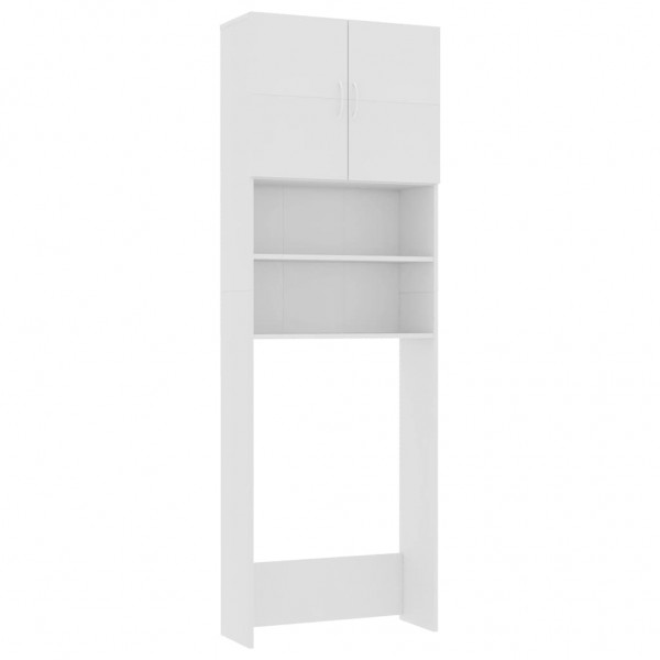 Armario de lavadora madera contrachapada blanco 64x25.5x190 cm